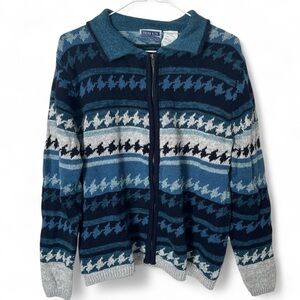 Vintage Zipper Patterned Sweater